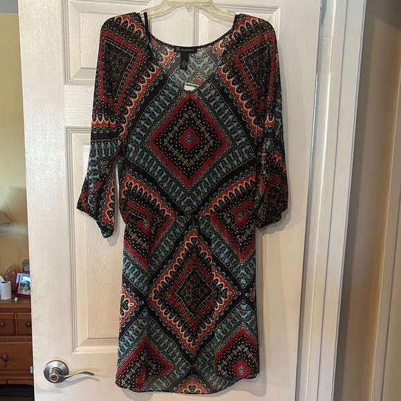 Colorful Geometric Pattern Dress - Picture 4 of 4